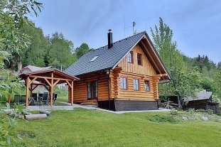 Srub se saunou - přehrada Lesík - Krušné hory